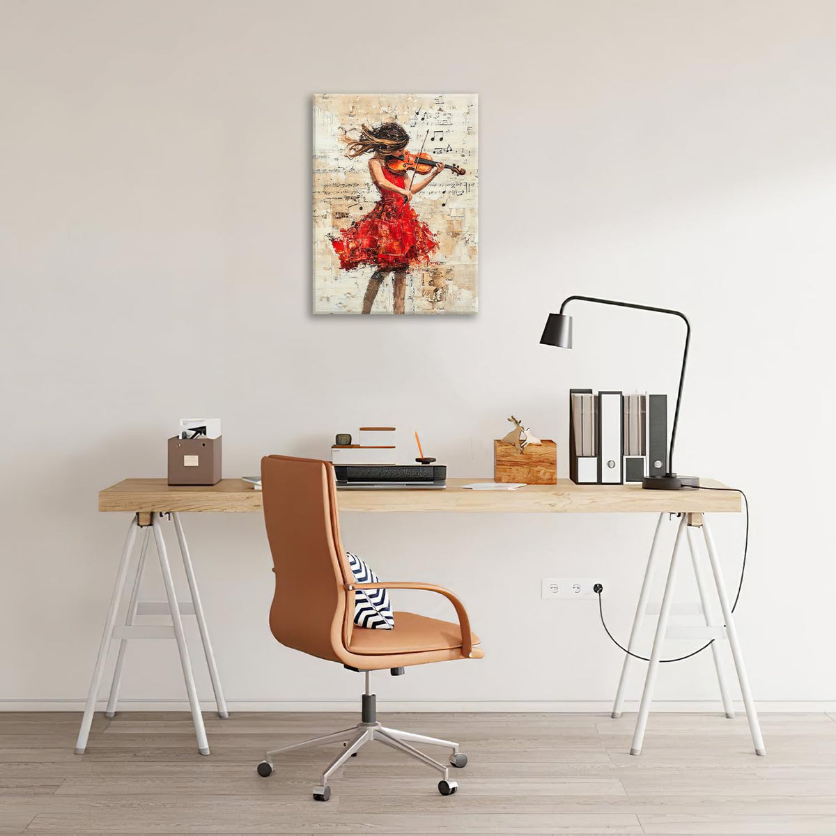 Music Wall Art (20"L x 16"W / Violin girl)