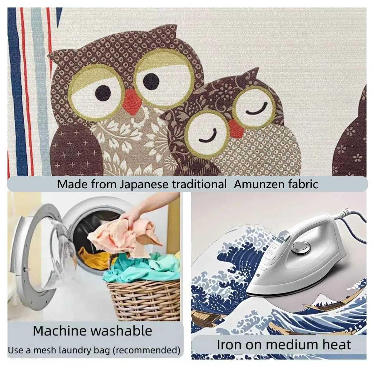 Japanese Tapestry Wall Art Scroll (Owl)