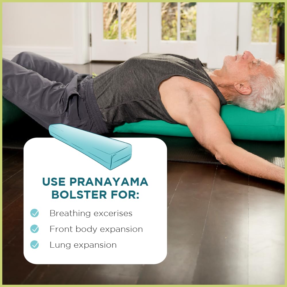 Vinyl Pranayama Yoga Bolster (Vinyl Cover / Green)