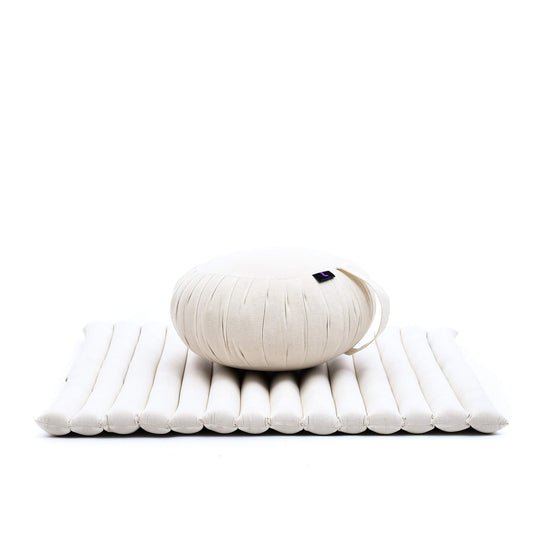 Meditation Cushion Zafu & Zabuton Set 28 x 28 inches Kapok Zazen (Cl01 - Ecru)