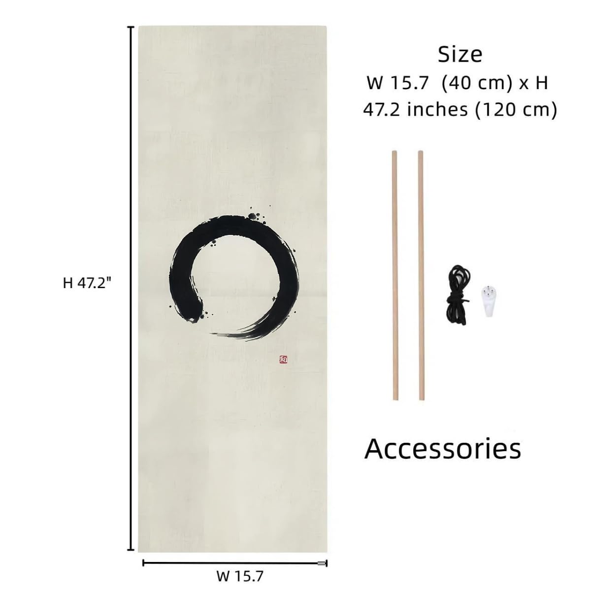 Japanese Tapestry Wall Art Scroll (Enso-Circle)