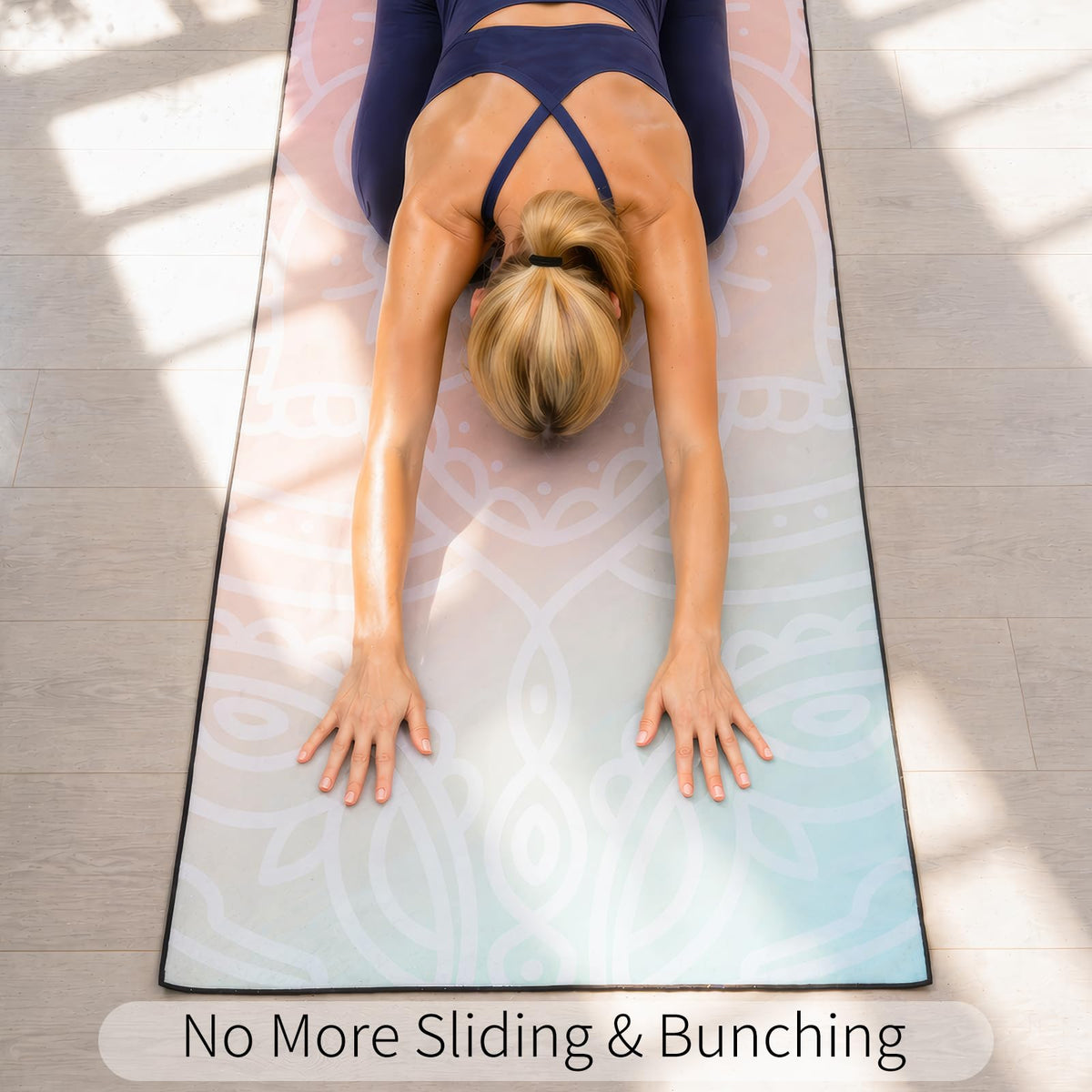 Non Slip Hot Yoga Towel (Dreamy Pink Mandala / 70"x26")