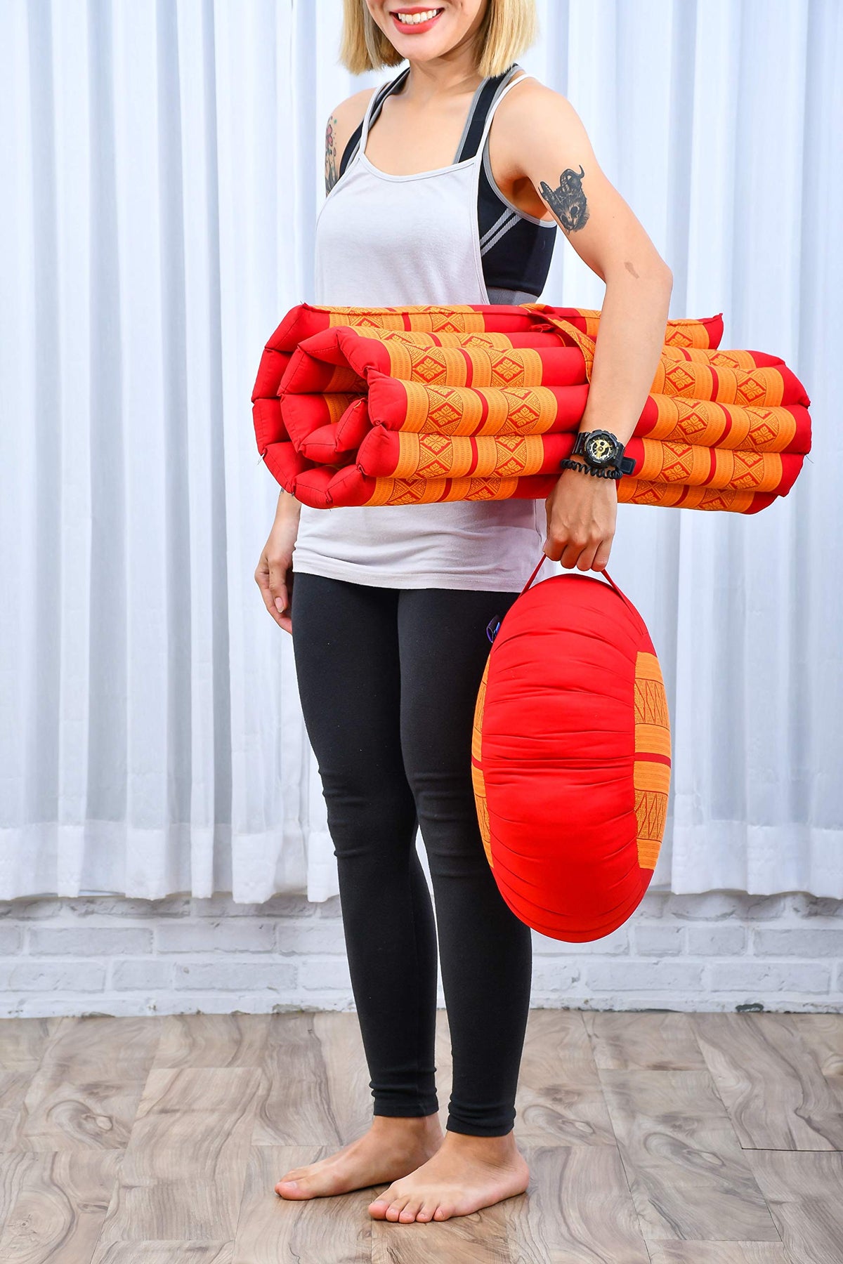 Zabuton Meditation Mat 28 x 28 inches (Sf02 - Orange)