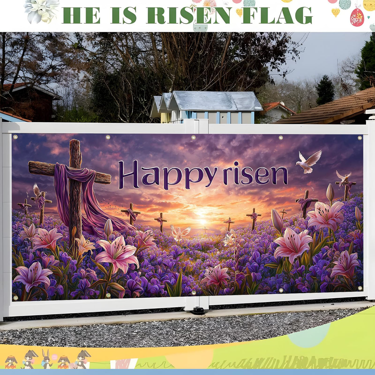 6x13 feet 157x71 inches (Easter scenery)