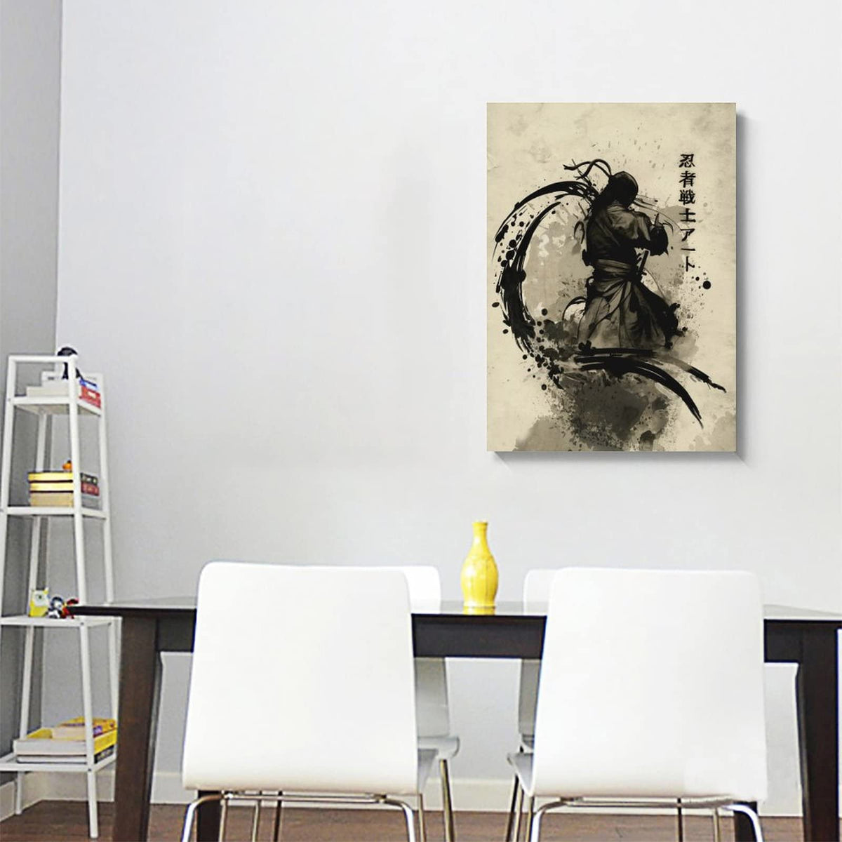Japanese Ink Bushido Posters Canvas Painting Vintage Print Wall Art Character Pictures Decoration Living Room Home Decor Unframed 12 x18 inches (18"L x 12"W / Unframe-11)