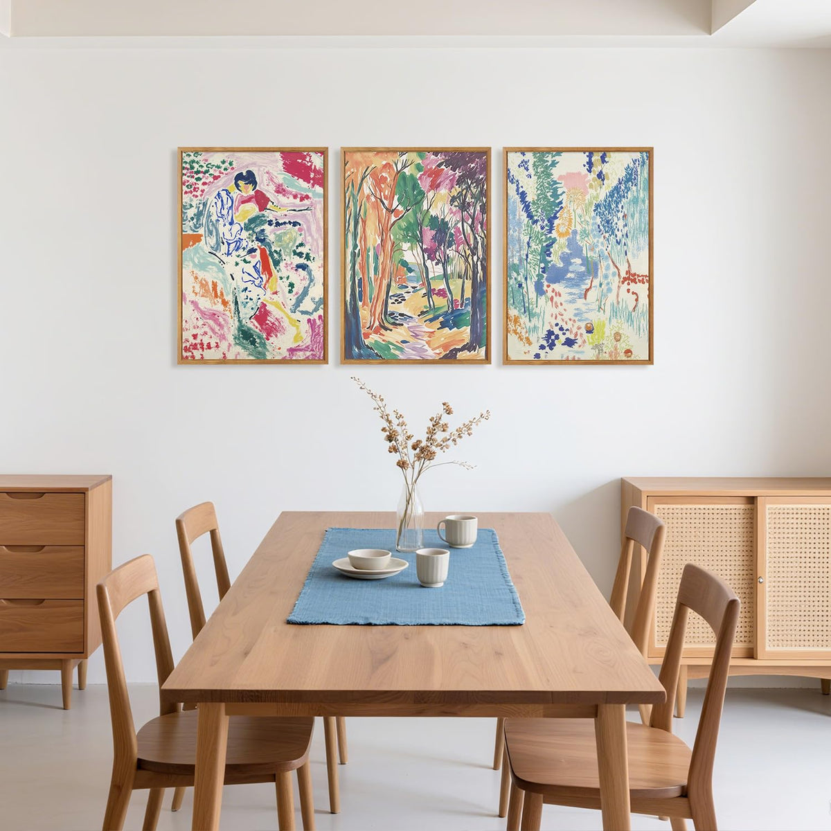 Abstract Matisse Framed Canvas Wall Art (Matisse / 24"L x 36"W)