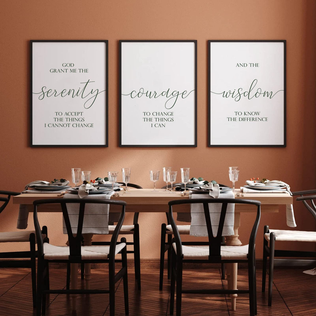 Serenity Prayer Wall Art Decor 3 Pieces Bible Verse Wall Art God Grant Me the Serenity Wall Decor Scripture Art Prints Christian Quotes Canvas Picture for Living Room Bedroom 12x16 Inch Unframed (Unframed / Serenity Prayer Prints / 16"L x 12"W)