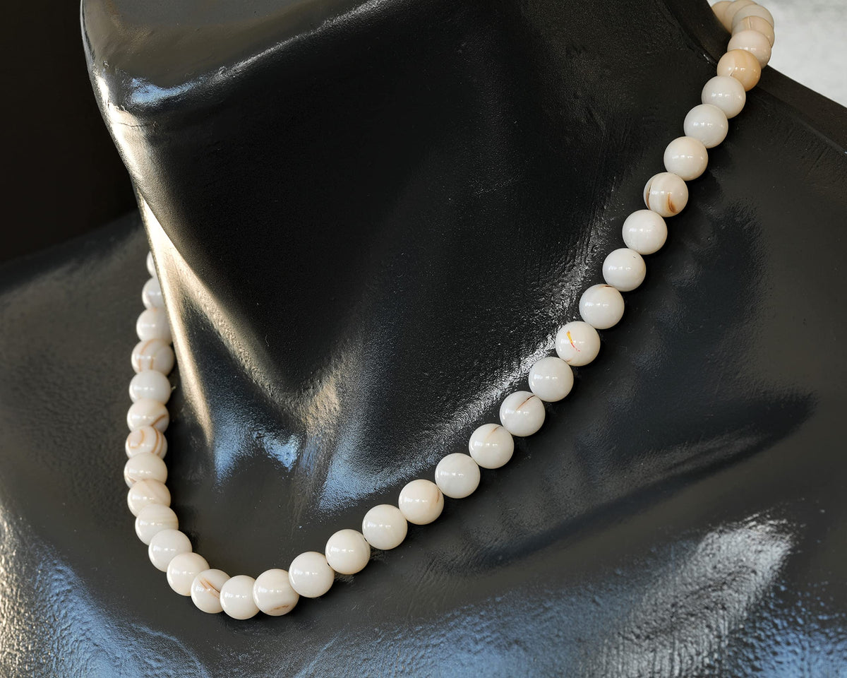 Natural Mother of Pearl Beaded Choker Necklace (Mother of Pearl / 30 Inches)