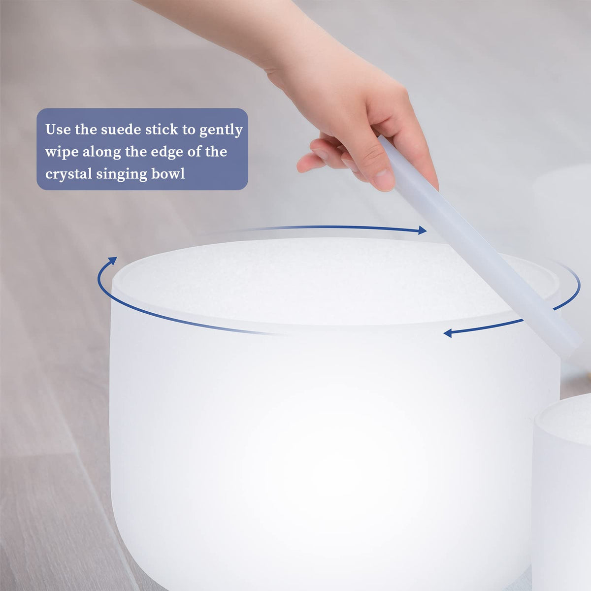 6 12 Inch Crystal Singing Bowl Set of 7 For Sound Healing With 2pcs Free Heave Duty Carring Case Crystal Mallet And O (6-12 inches / 7Pcs White)