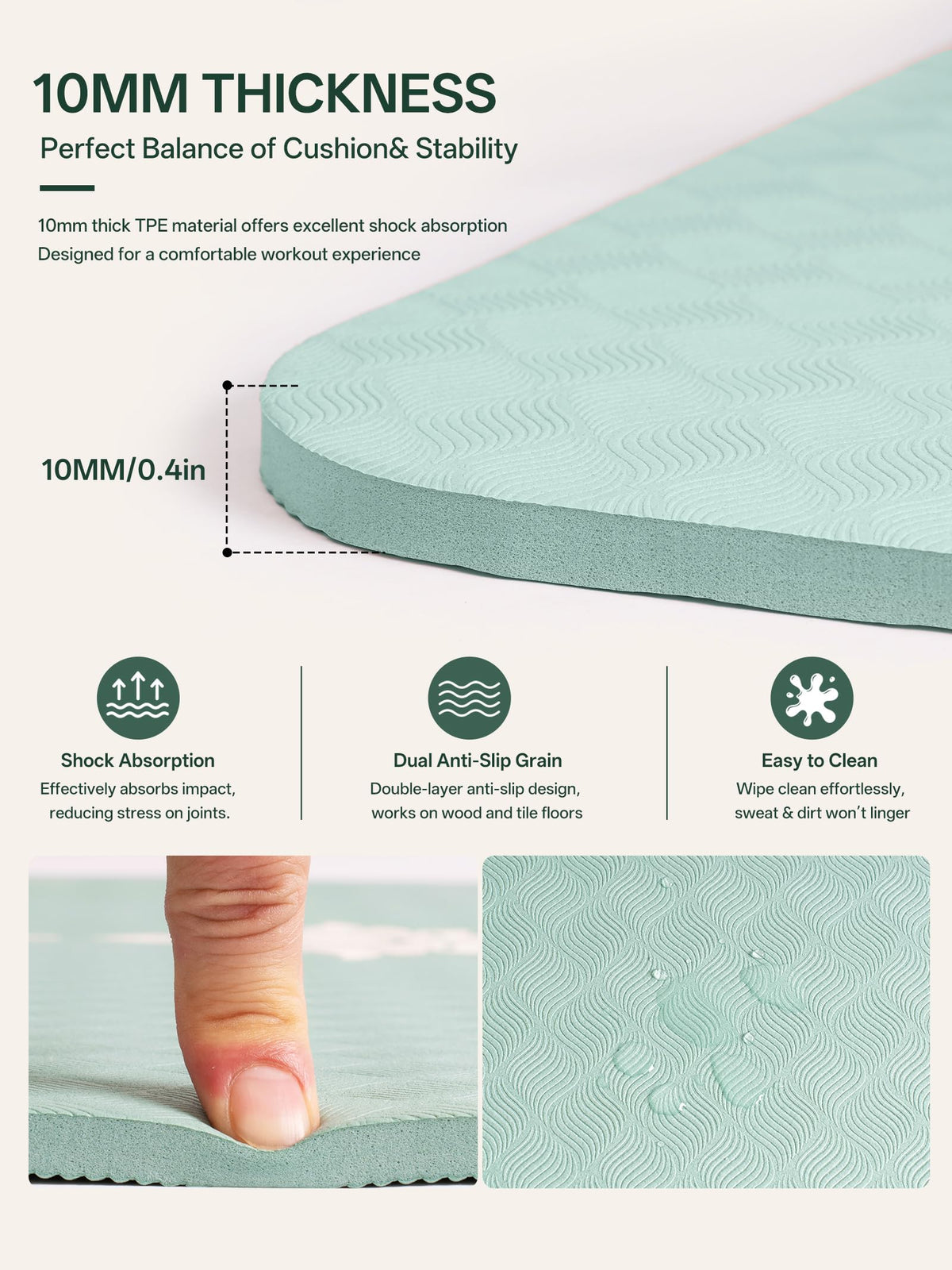 Yoga Mat 73"x28"x0.4" (Green)