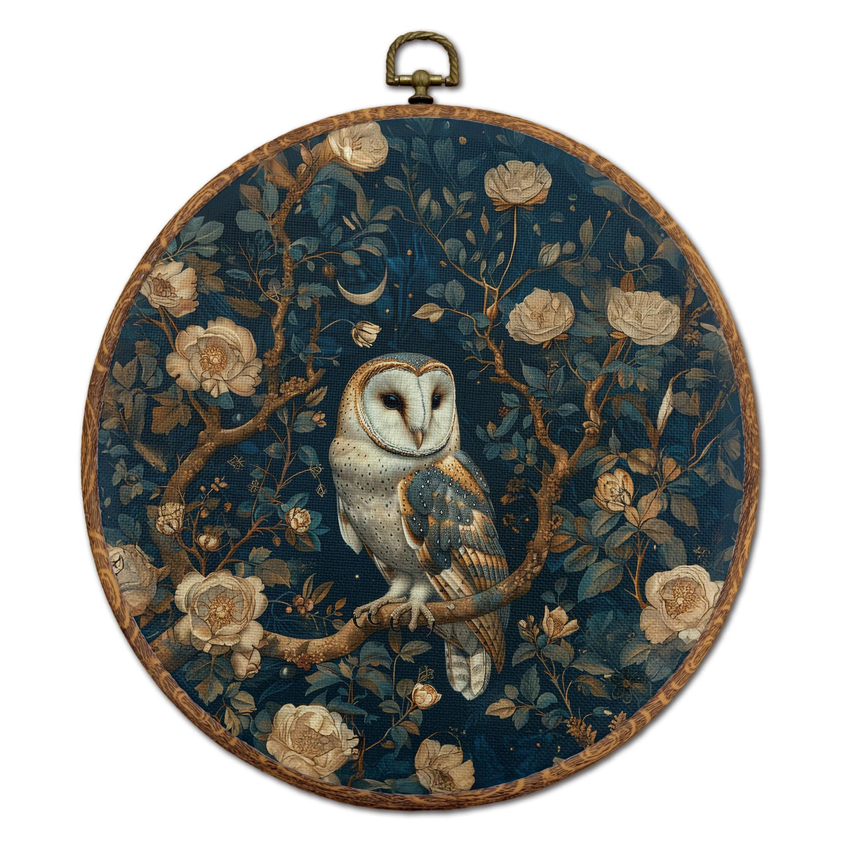 Vintage Floral Owl Round Wall Art (19Child)