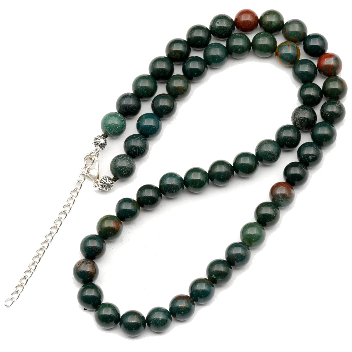 Natural Bloodstone Beaded Choker Necklace (Bloodstone / 14 Inches)