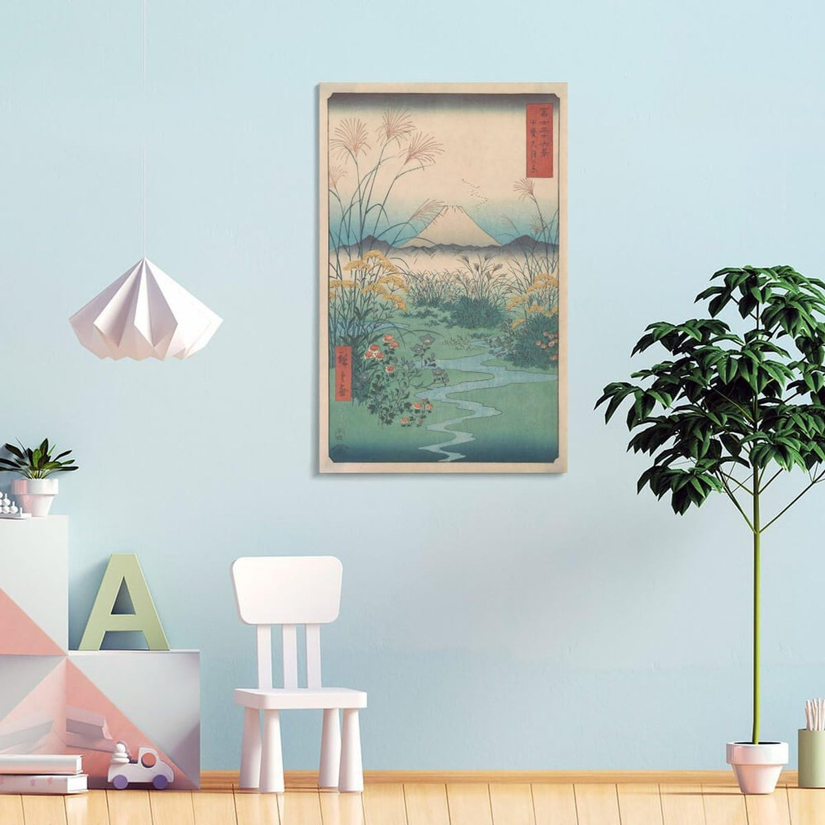 Hiroshige Japanese Oriental Ukiyo E Mount Fuji Landscape Canvas Printing Wall Art Prints Wall Decor Posters Vintage Zen Nature River Scene Minimalist Living Room Bedroom Study 08x12inch (style-8 / 08x12inch(20x30cm) Frame)