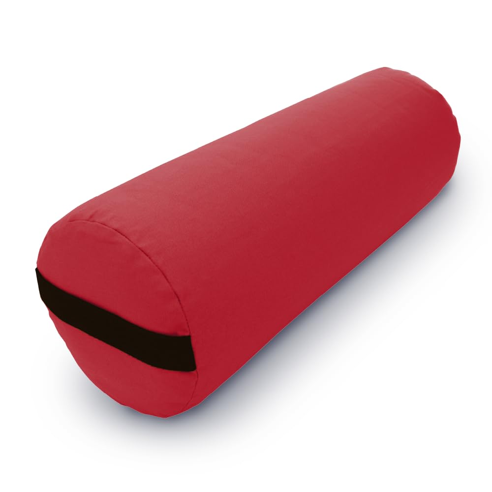 Yoga Bolster Soft yet Firm (Round / Beet Red)