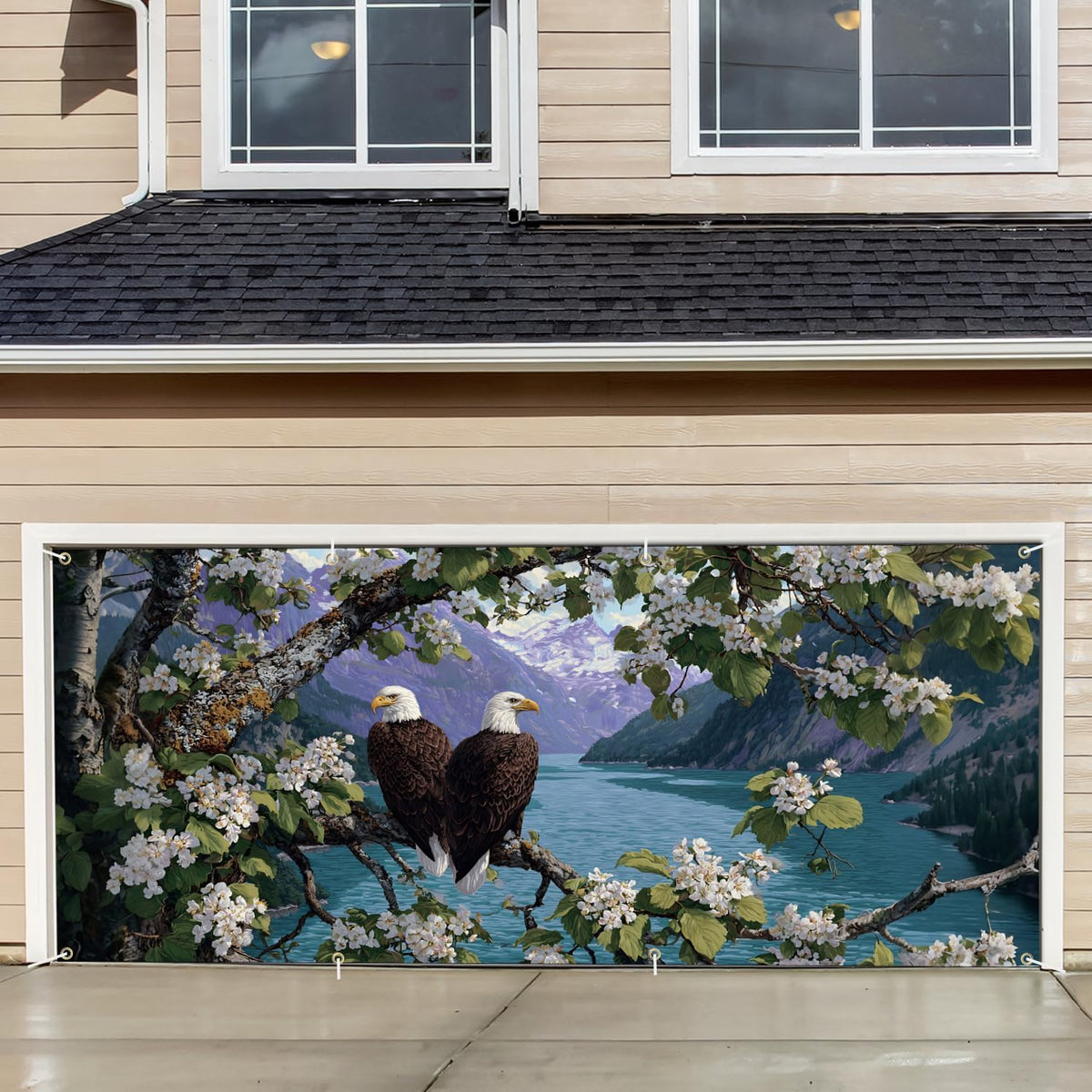 Bald Eagle Garage Door Banner 6×13 ft (145 / 6 x 13 ft)