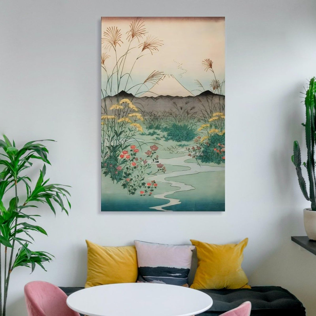 Utagawa Hiroshige Otsuki Plain Kai Province Canvas Printing Wall Art Prints Japanese Ukiyo E Landscape Mount Fuji Vintage Zen Wall Decor Posters Living Room Bedroom Office 24x36inch (style-5 / 24x36inch(60x90cm) Unframe)