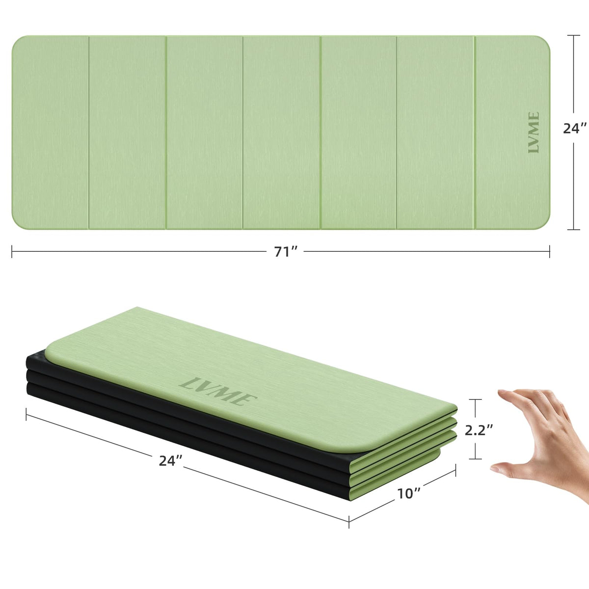 Foldable Yoga Mat (Green+Black)
