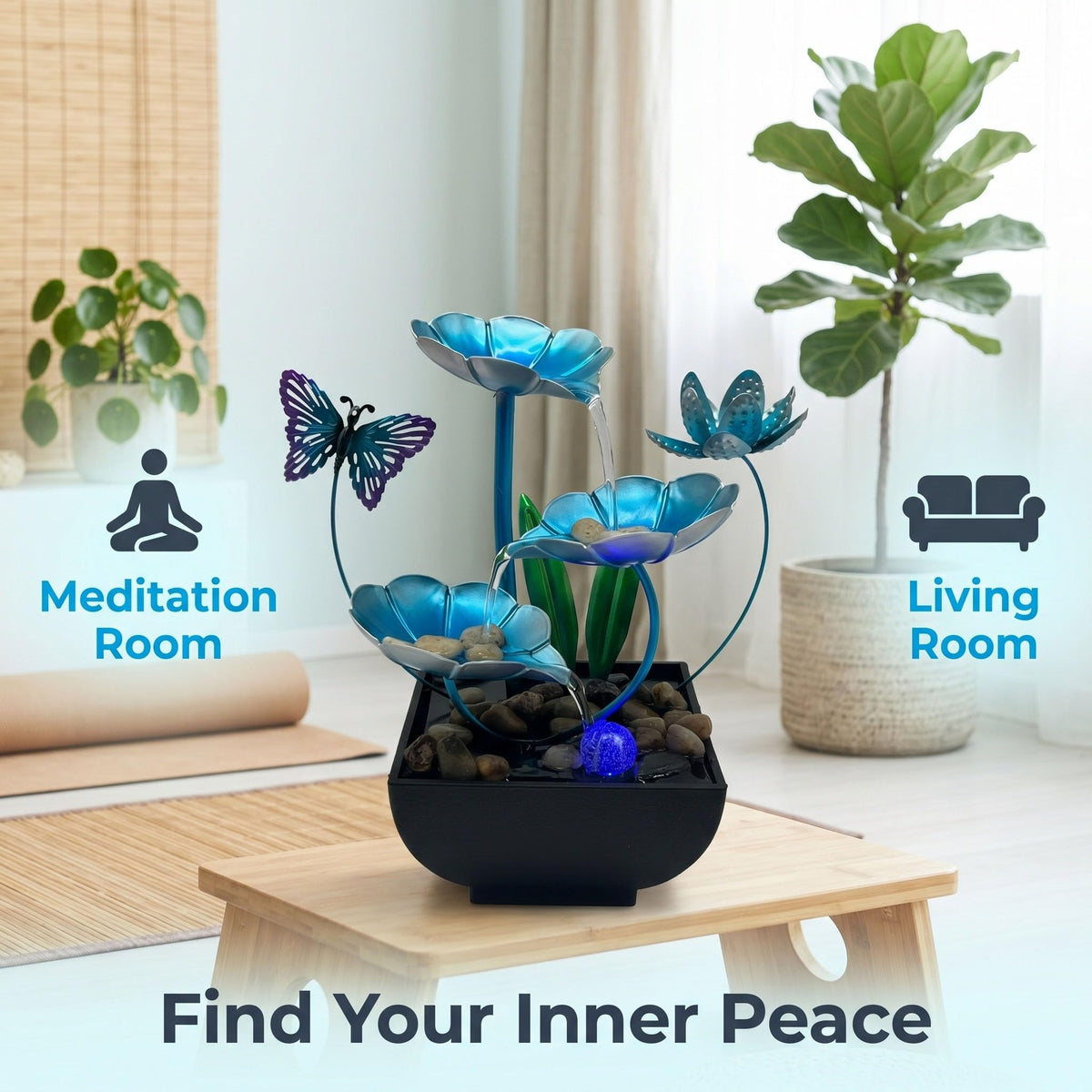 Tabletop Fountain (Blue / 9.1")