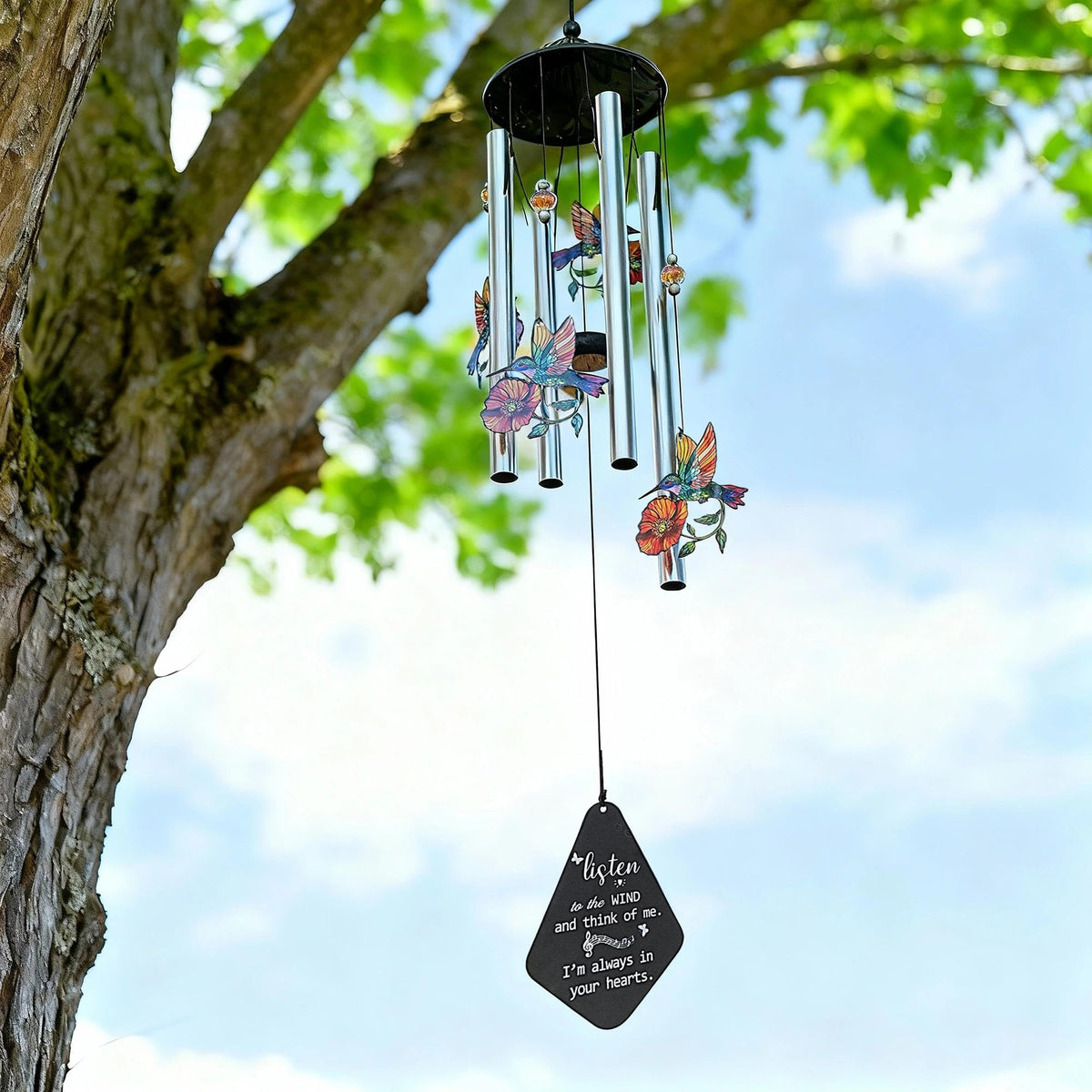 Hummingbird Memorial Wind Chime (Memorial Series – Hummingbird – 34 Inch)