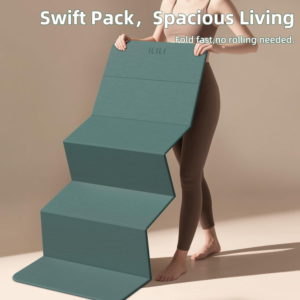 Foldable Yoga Mat 10mm (Dark Green+Dark Gray)