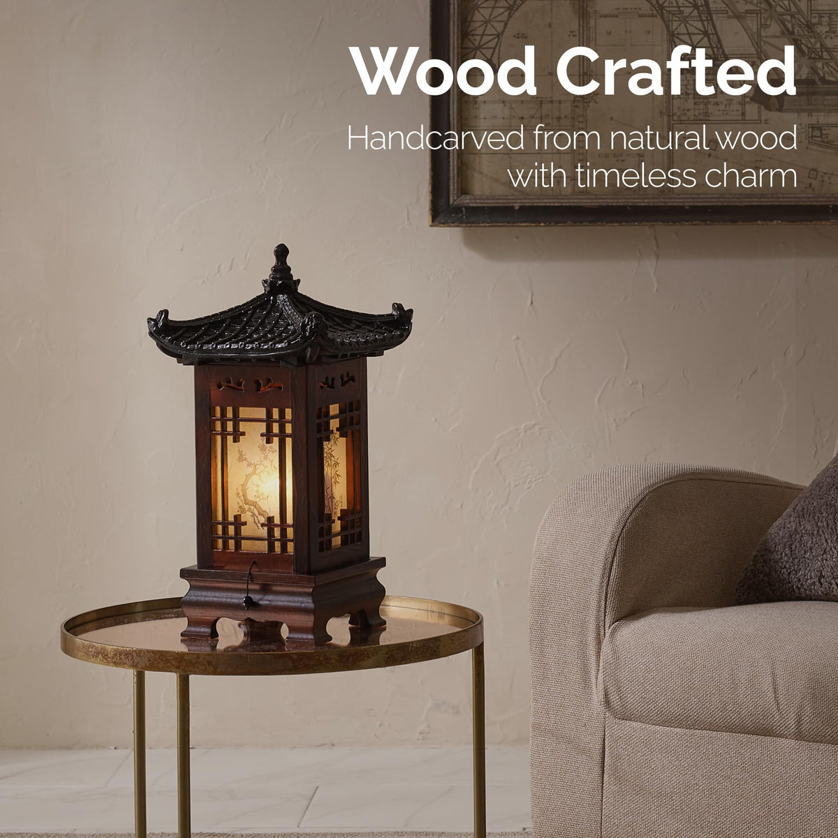 Traditional Korean Wood Lamp (House L)