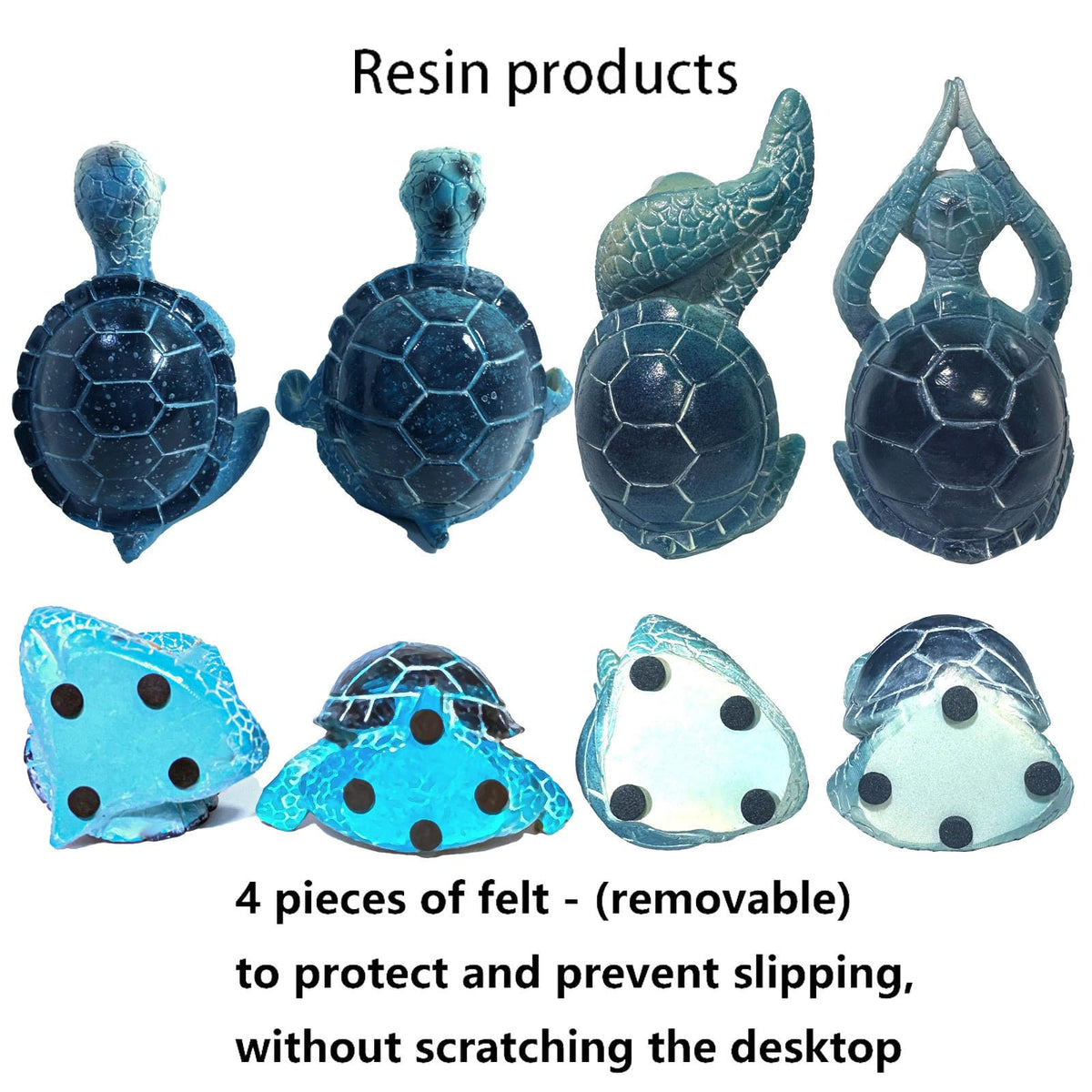 4PCS Yoga Sea Turtle Figurines (Blue and Green)