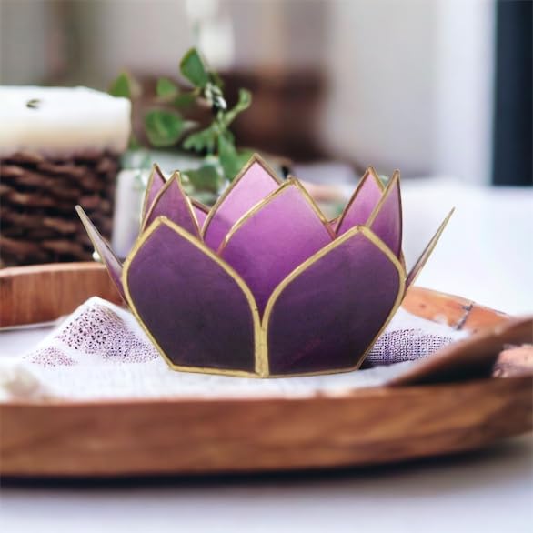 Mini Gemstone Lotus Tealight Holder (Tanzanite / Mini)