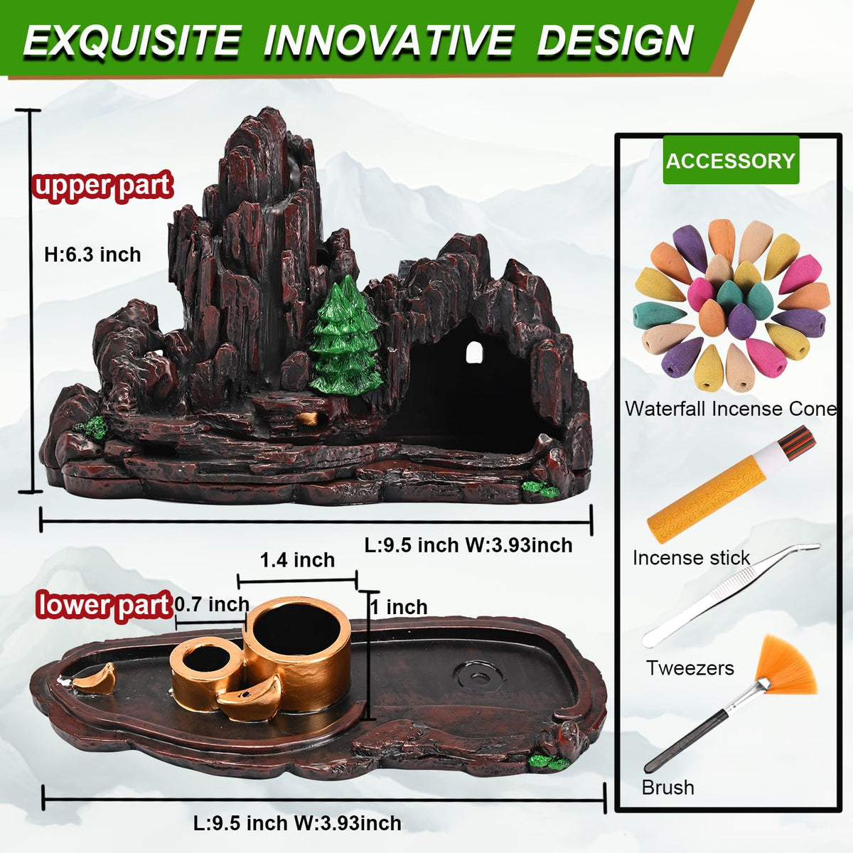 Mountain Waterfall Incense Burner