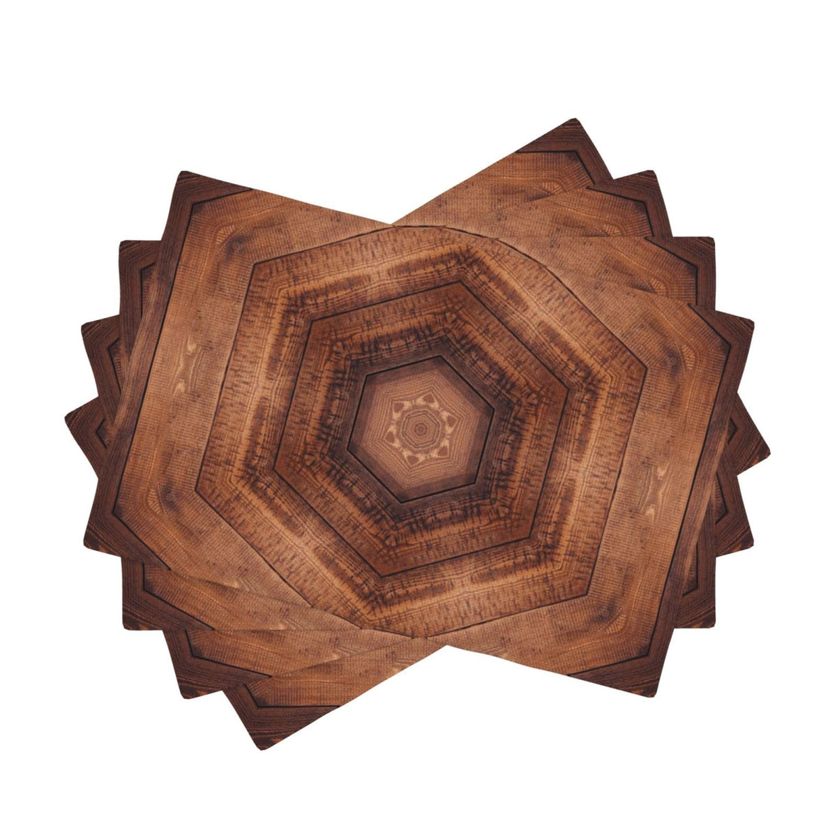 Placemats Mandala Wood Grain Place Mat Set of 4 Pieces Heat (4PCS / Mandala Wood Grain)