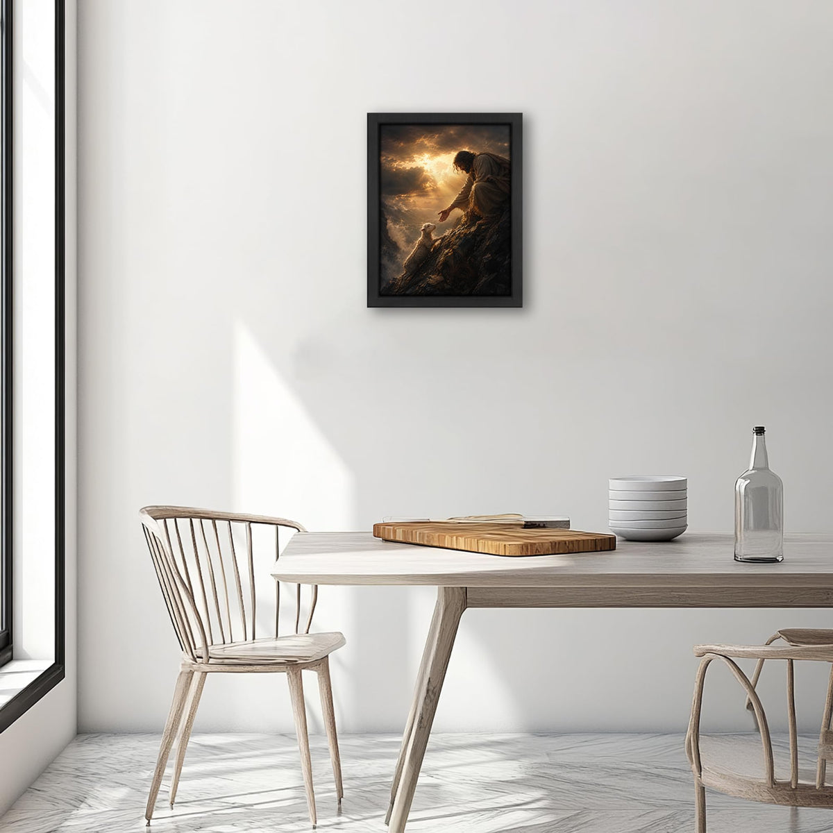 Jesus Lamb Decor Wall Art (Wall Art Framed 19 / 10"L x 8"W)