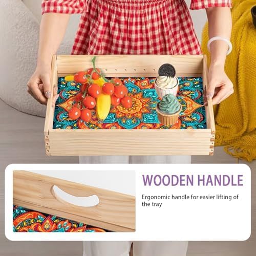 Diamond Art Kits for Adults Wooden Serving Trays with Handles (A1 Mandala)