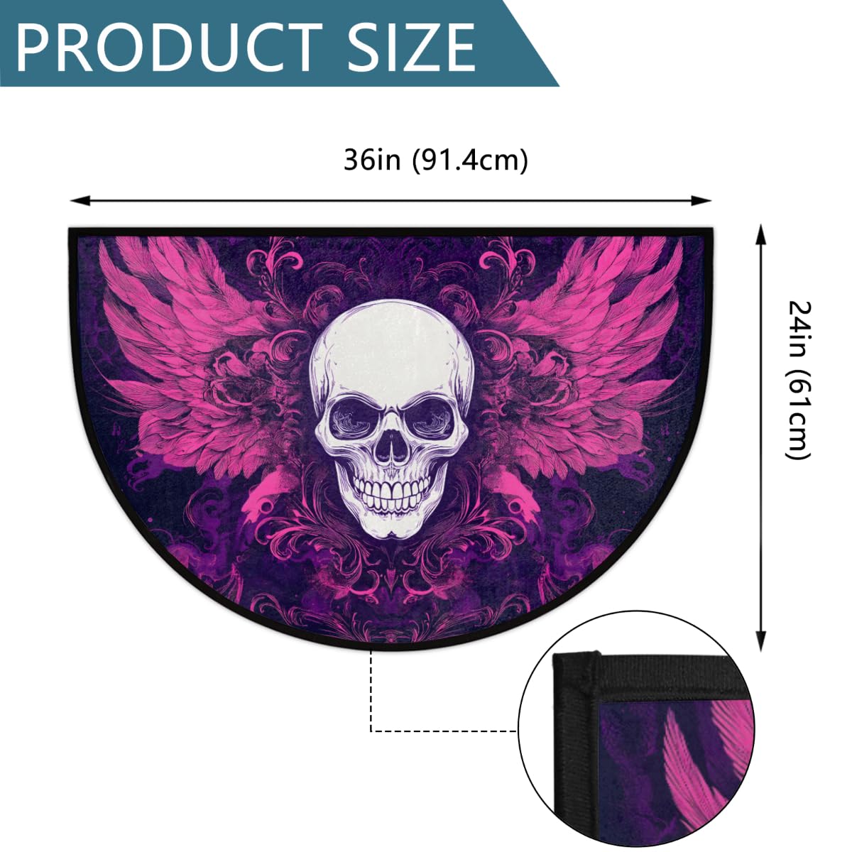 Front Door Mat Indoor Outdoor Entrance (B-25 Gothic Skull)