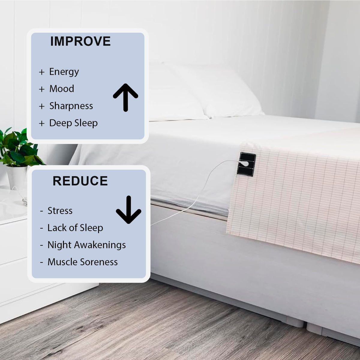 Grounding Sheets Grounded Half Sheet 36"x100" Fit All Bed Sizes Conductive Flat Sheets with Cord Earth Connected for Improved Sleep Organic Cotton+Silver Fiber Beige (36x100inch)