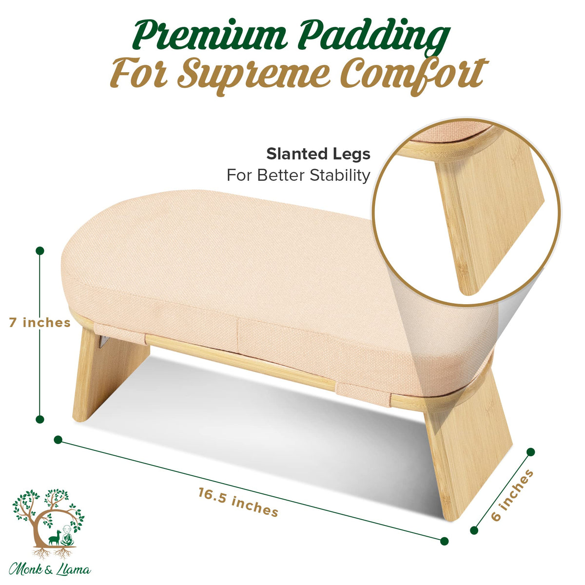 Meditation Bench (Beige / Cushioned)
