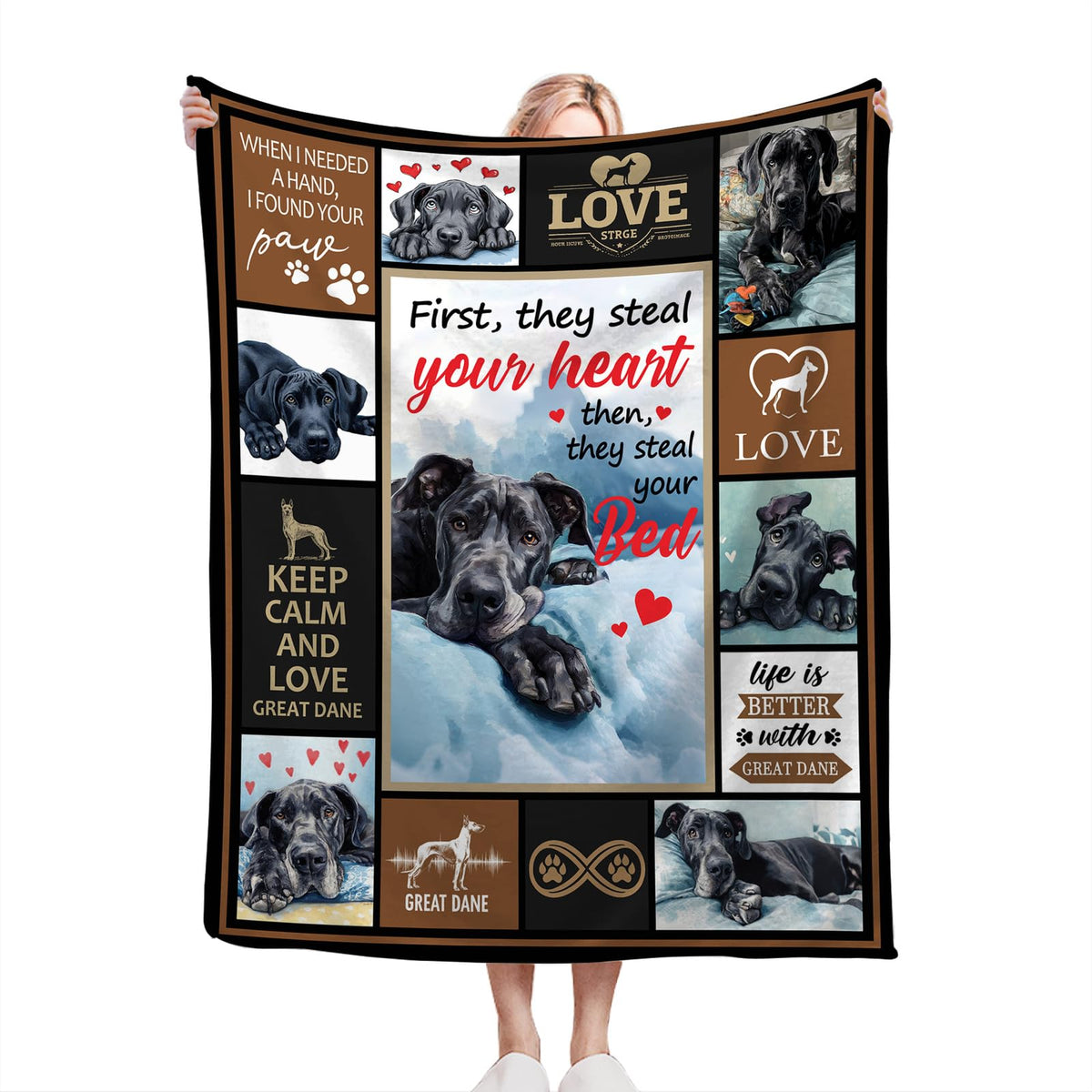 Great Dane Dog Throw Blanket (60"x80" / Dane Dog)