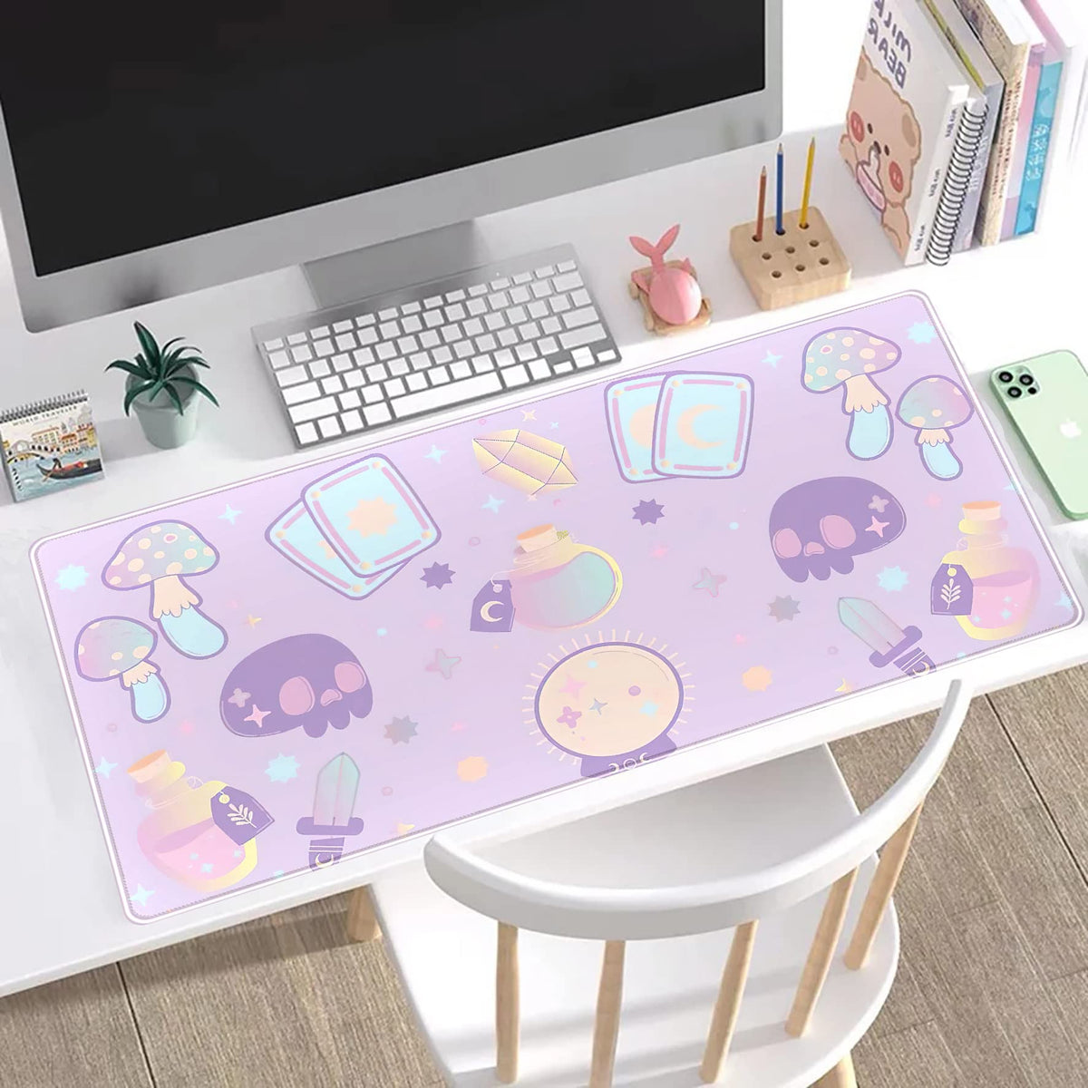 Kawaii Purple Desk Mat (Blue Purple)