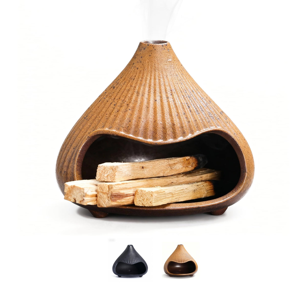 Retro Ceramic Palo Santo Holder (Rustic Brown)