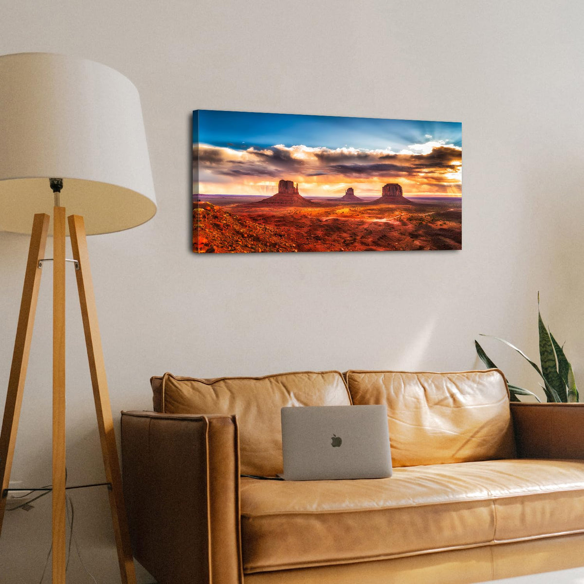 Monument Valley Mountain Wall Art Sunset Desert Wall Decor National Park Decor Posters Nature Arizona Landscape Pictures Modern Scenery Canvas Prints Artwork for Living Room Bedroom Home Office 20x40" (40"L x 20"W / Monument Valley)