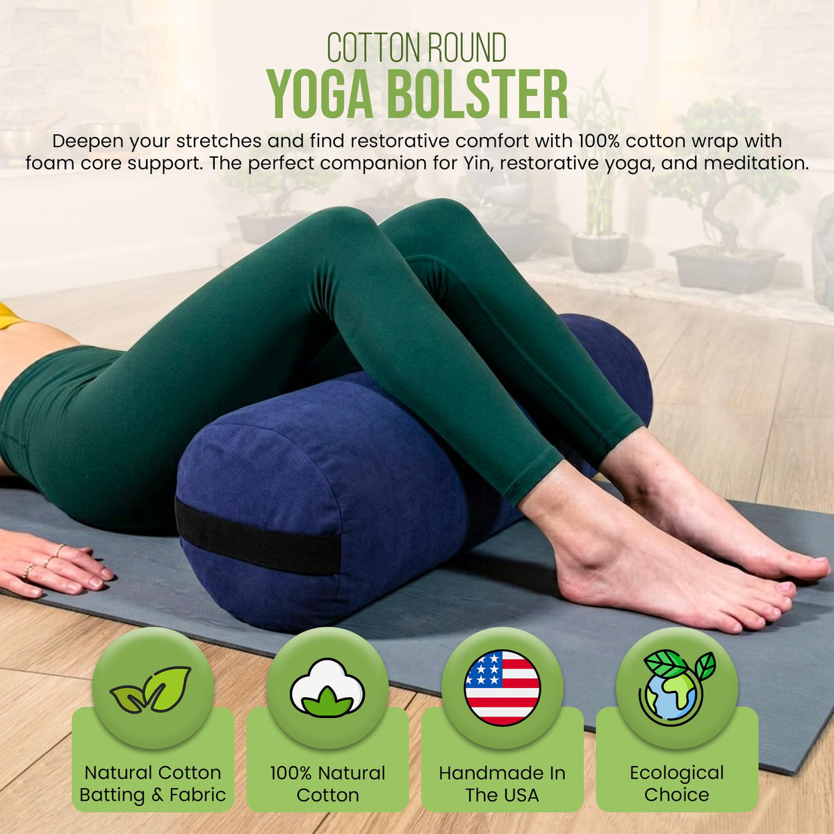 Yoga Bolster Soft yet Firm (Round / Stone Gray)