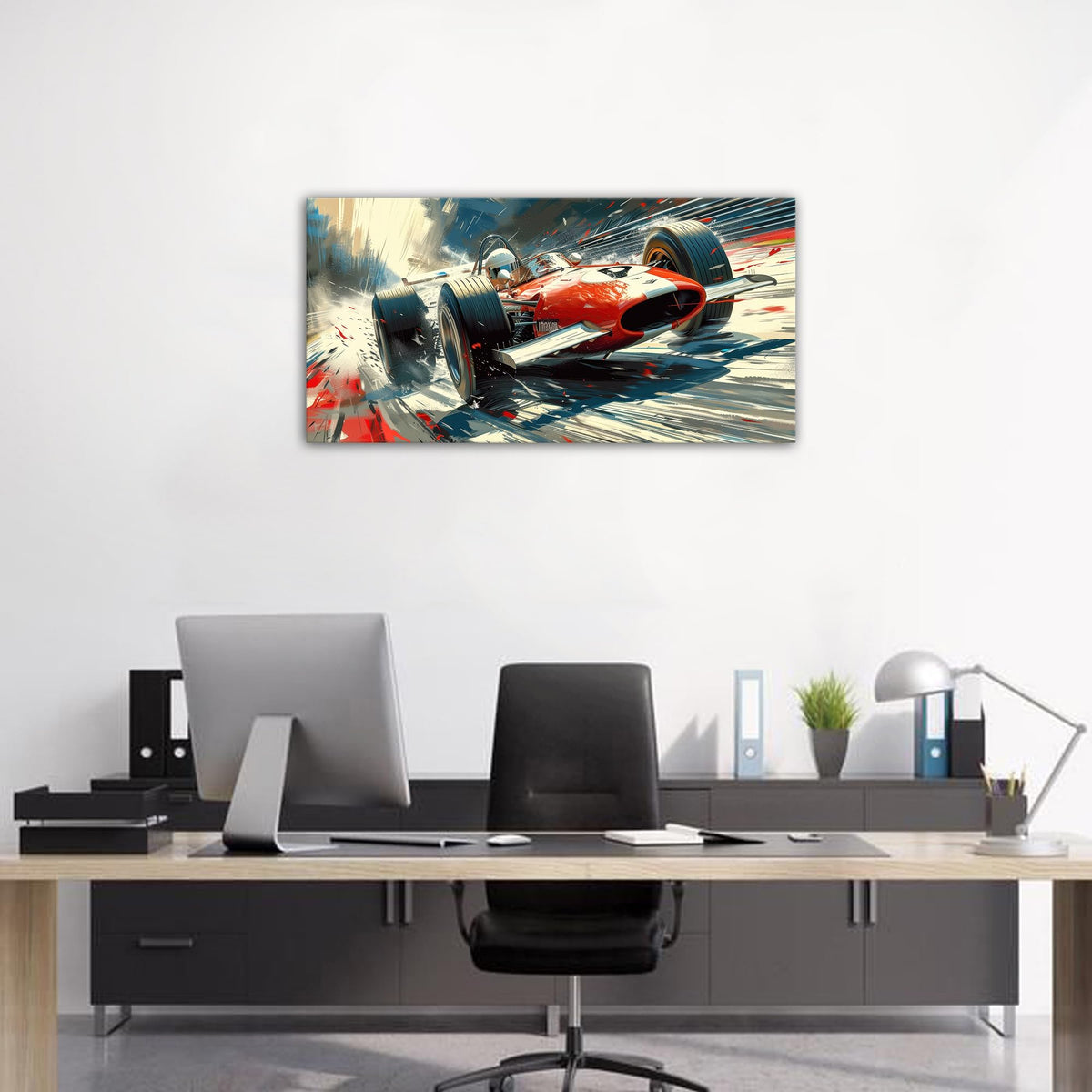 Large Abstract Car Posters F1 Wall Art Vintage Formula 1 Racing Canvas Prints for Boys Room Wall Decor Retro Racing Cars Painting Artwork for Living Room Bedroom Office Man Cave Home Decoration 20x40" (40"L x 20"W / Vintage F1)