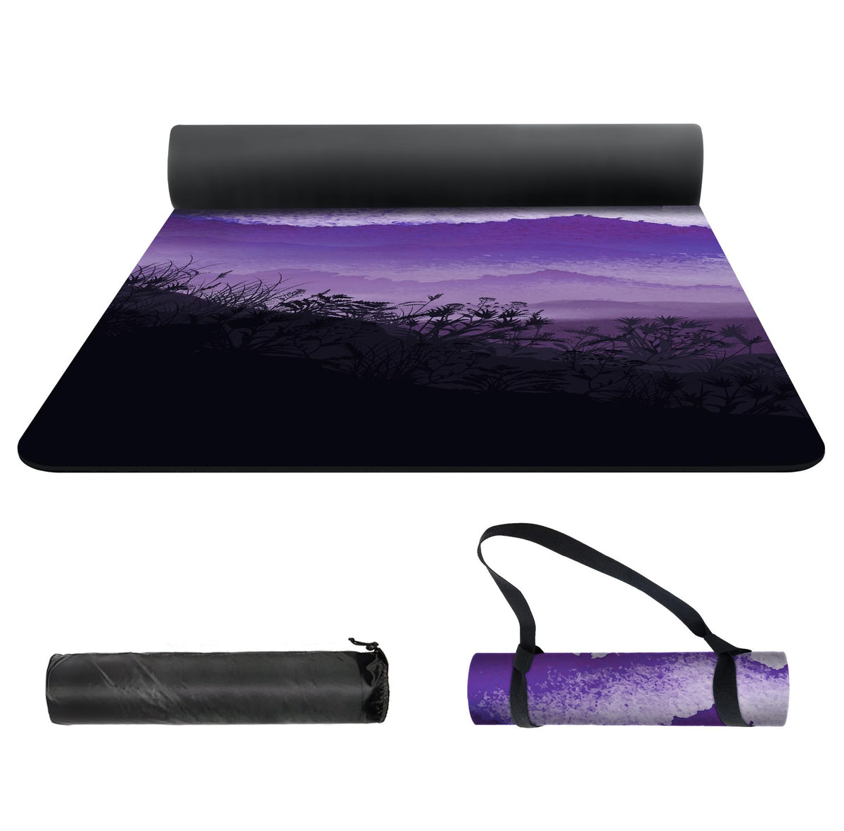 Yoga Mat Print Extra Thick TPE Non Slip Fitness Exercise Mat with Carrying Bag (DieXue)
