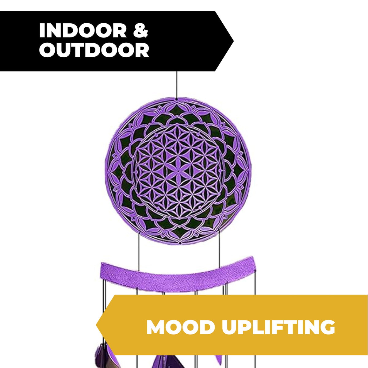 42 inch Shimmering Mandala Wind Chimes for Outside Unique Mandala Shimmering Windchimes Outdoor Decoration Garden Decoration (Shimmering Mandala)