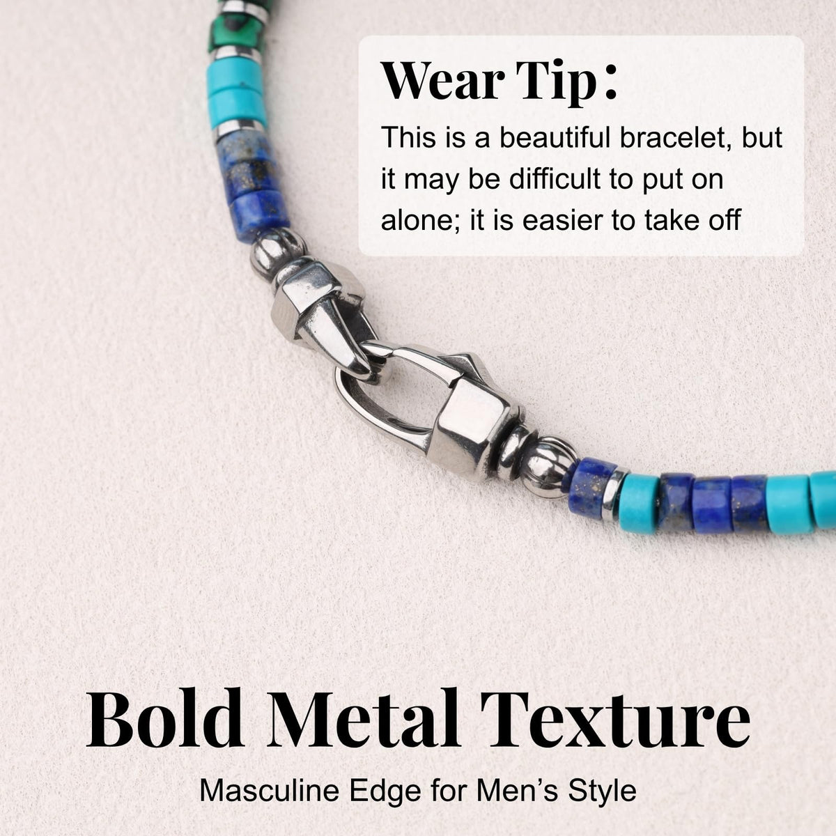 Heishi Beaded Bracelet for Men (Ocean / 8")