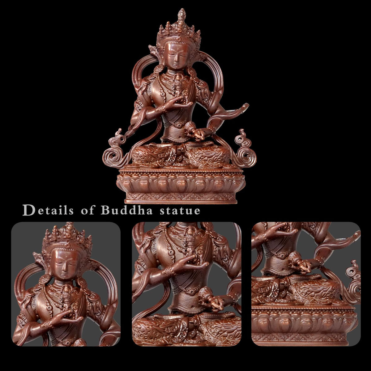 Vajrasattva Buddha Statue Pure Copper Handmade Zen Decor Figurine (Vajrasattva)