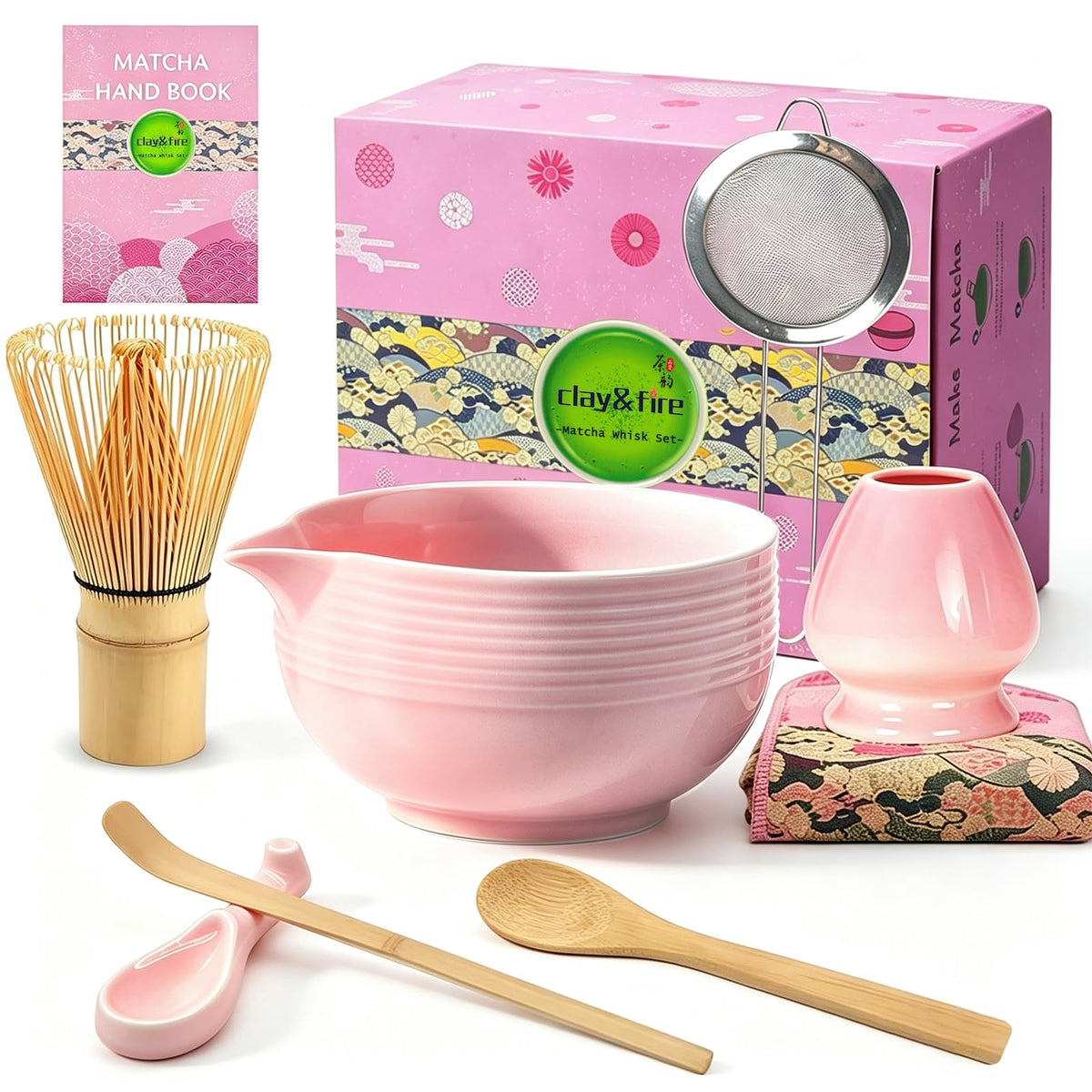 Matcha Whisk Set (Light Pink)