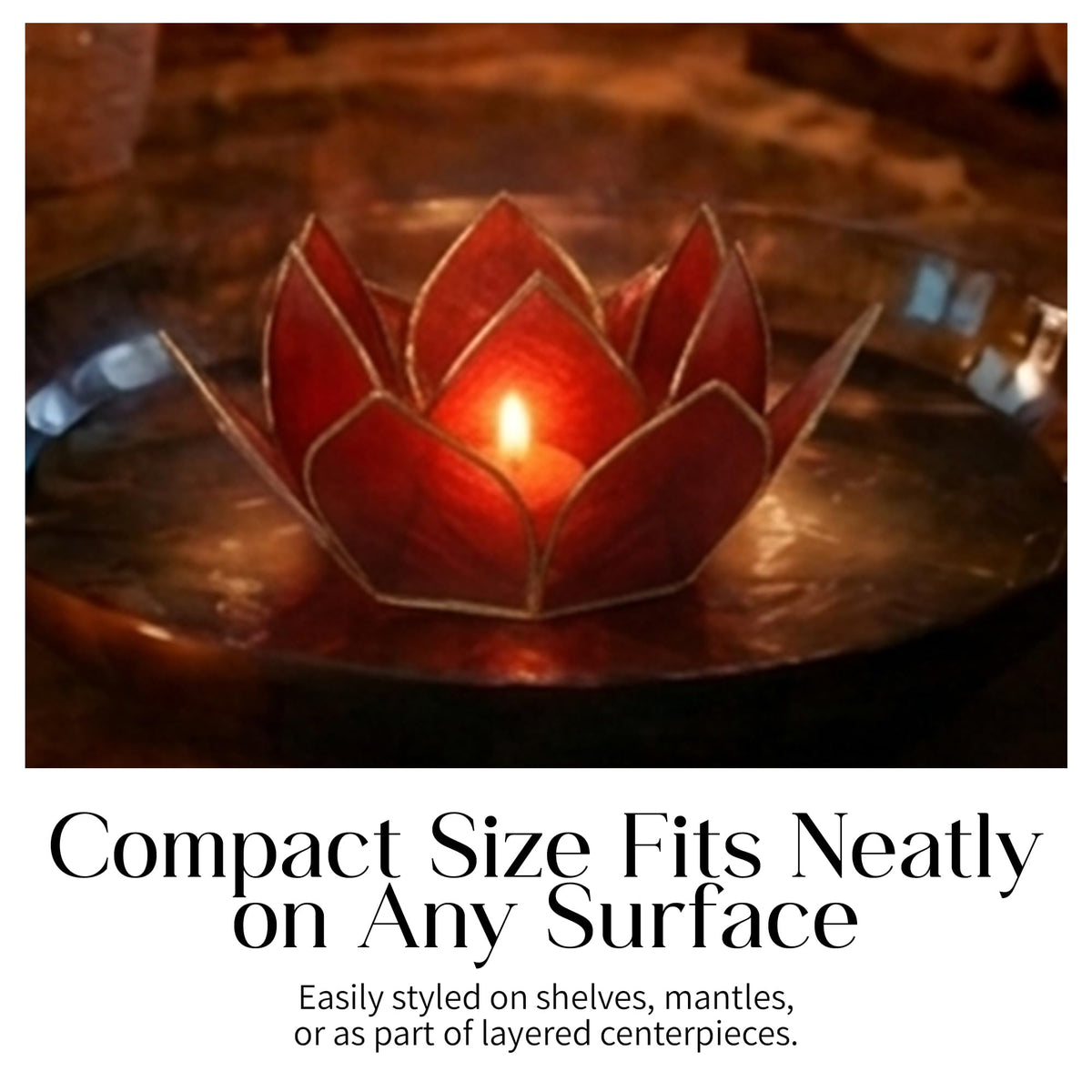 Mini Gemstone Lotus Tealight Holder (Ruby / Mini)