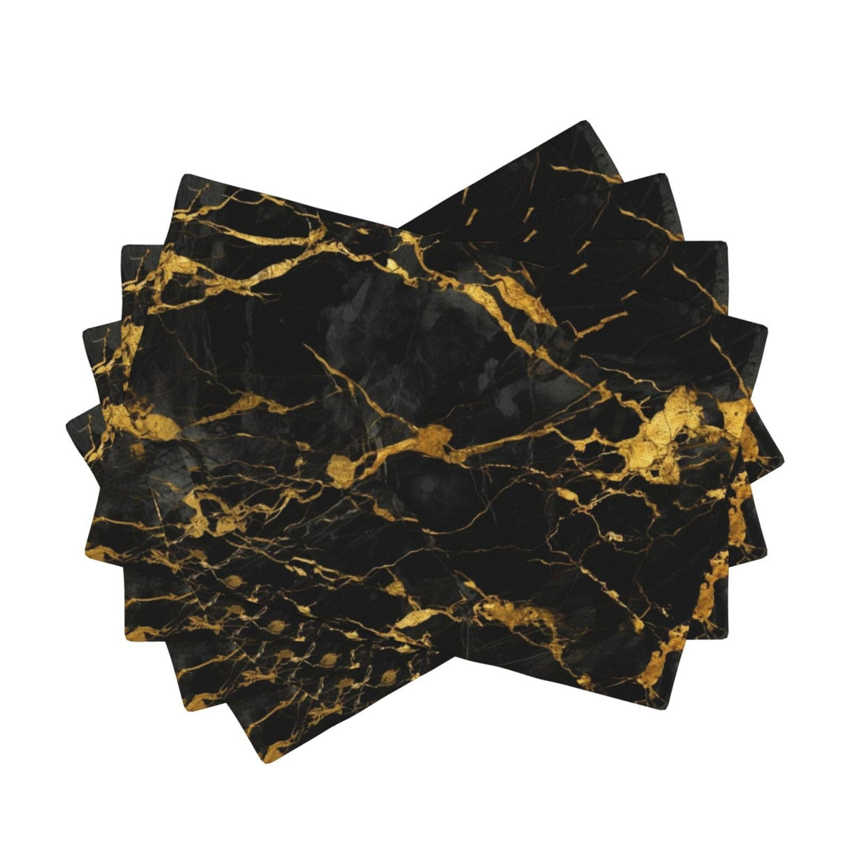 Placemats Black Gold Marble Place Mat Set of 4 Pieces Heat (4PCS / Black Gold Marble)