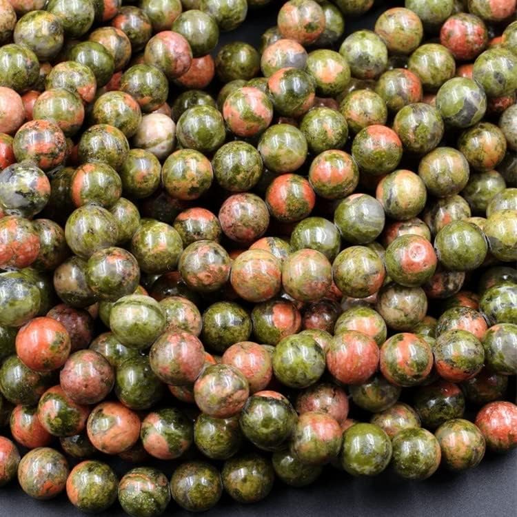 116 Pcs Unakite Beads for Jewelry Making 6 MM Colorful Unakite Gemstones Loose Stone Beads (Unakite / 6MM, 116-120pcs)