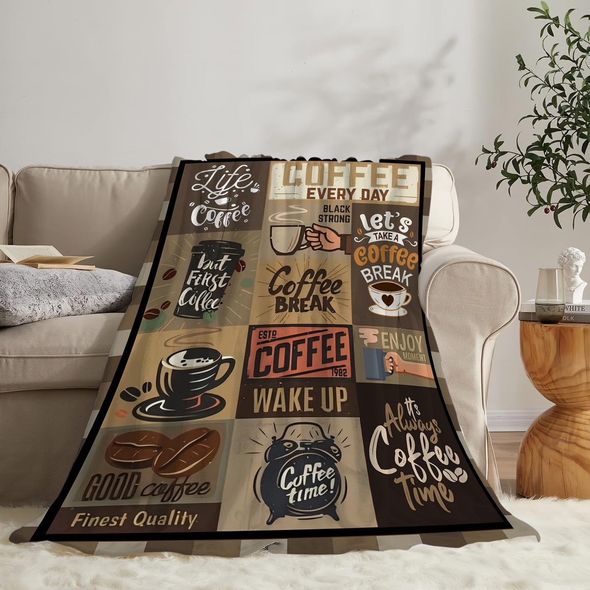 Cardinal Coffee Throw Blanket (50"x60" / Coffee)