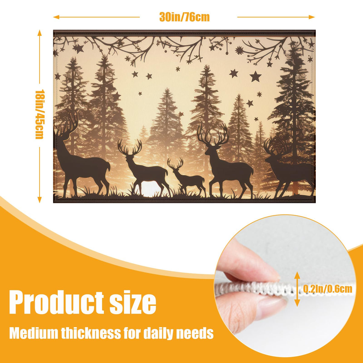 Forest Deer Bath Mat for Bathroom (Forest Deer)